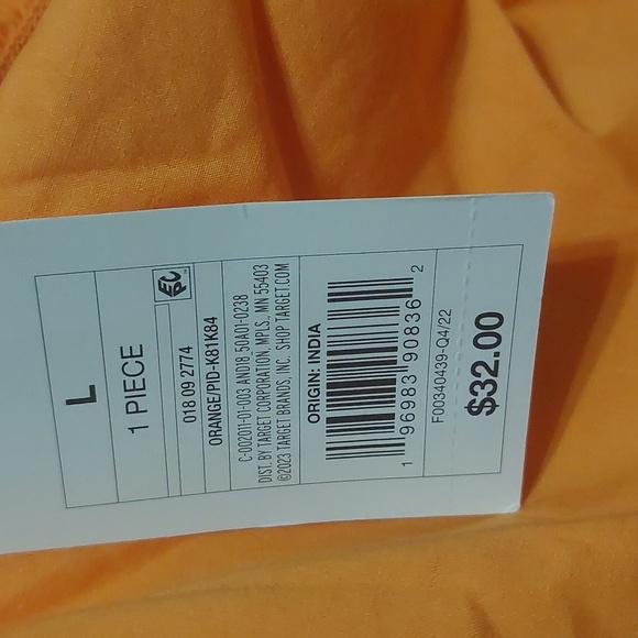 NWT a new day orange dress size large with smocked and cut out back - Picture 6 of 11